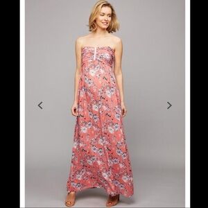 Envie de Fraise Bellafleurs Elsaimpfleur Coral Strapless Maternity Maxi. 8 NWT!